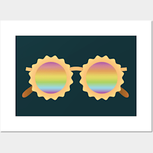 Rainbow sunglasses Posters and Art